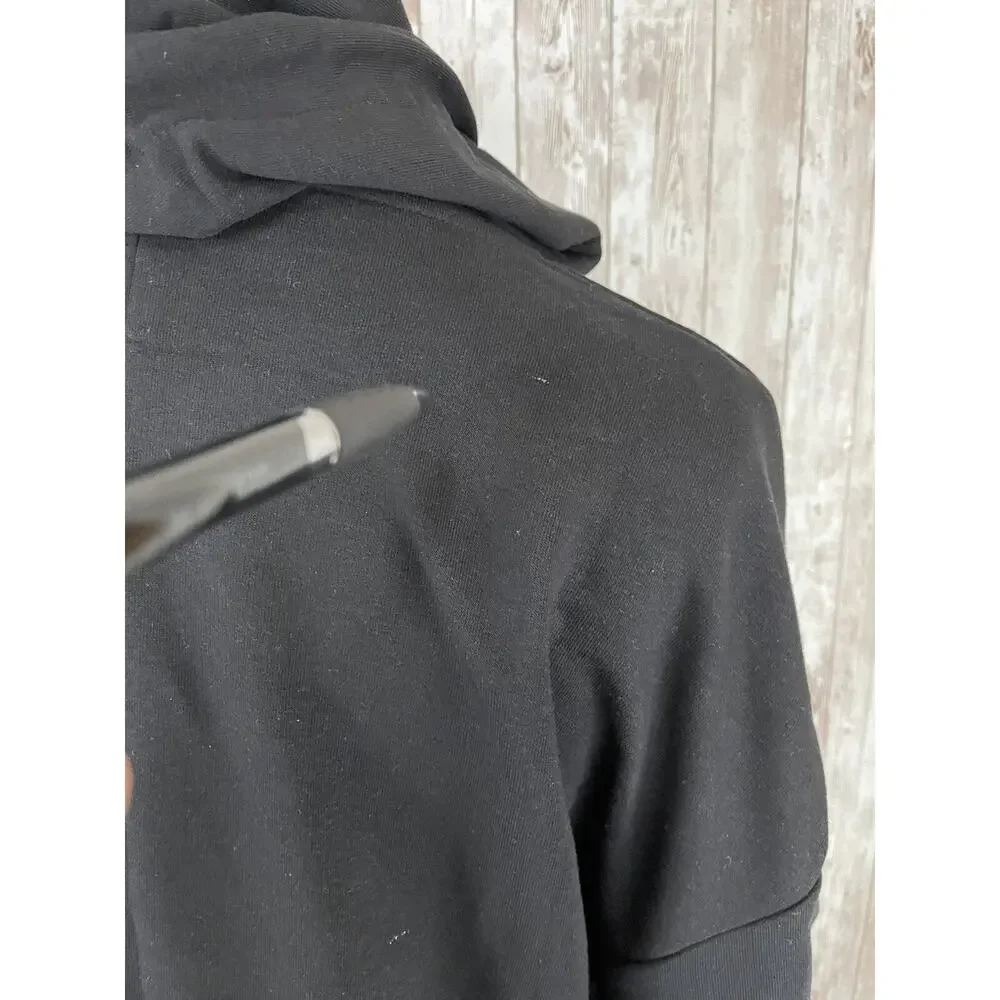 Los Angeles Fitch Hoodie Mens Medium Beaded Black Sweatshirt Oversized N151